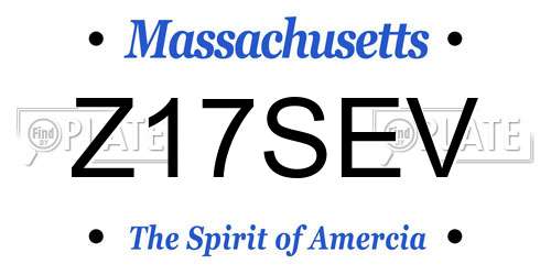 Z17SEV Massachusetts License Plate