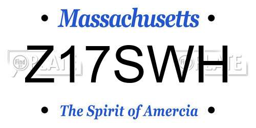 Z17SWH Massachusetts License Plate