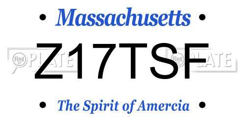 Z17TSF Massachusetts License Plate