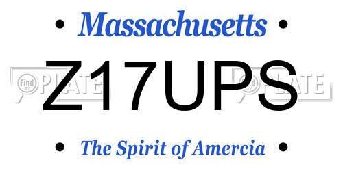 Z17UPS Massachusetts License Plate