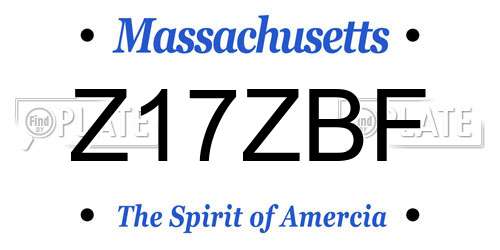 Z17ZBF Massachusetts License Plate