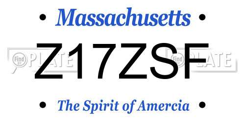 Z17ZSF Massachusetts License Plate