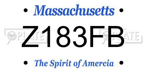 Z183FB Massachusetts License Plate