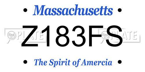 Z183FS Massachusetts License Plate