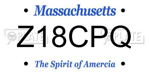 Z18CPQ Massachusetts License Plate