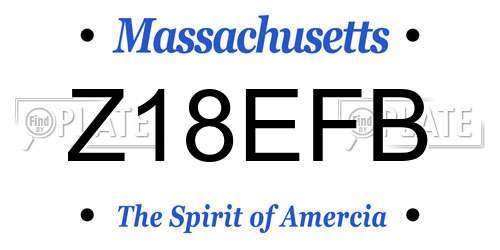 Z18EFB Massachusetts License Plate