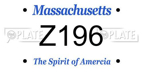 Z196 Massachusetts License Plate