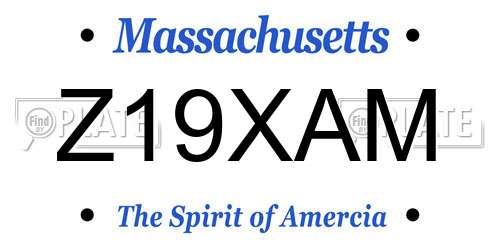 Z19XAM Massachusetts License Plate