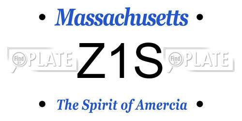 Z1S Massachusetts License Plate