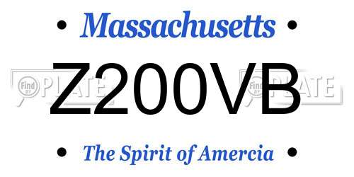 Z200VB Massachusetts License Plate