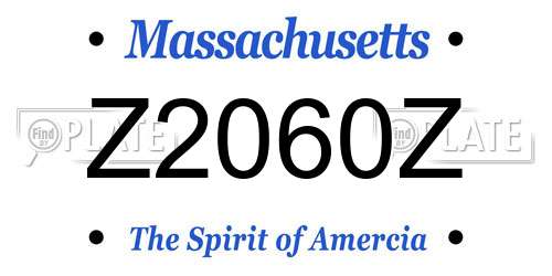 Z2060Z Massachusetts License Plate