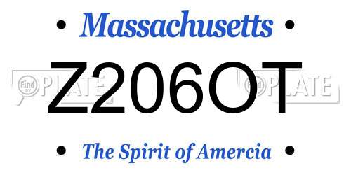 Z206OT Massachusetts License Plate