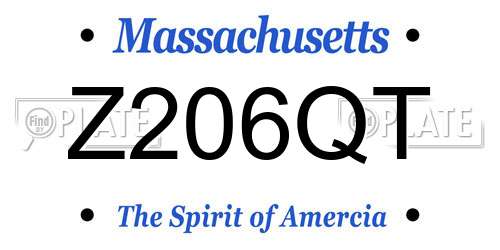 Z206QT Massachusetts License Plate