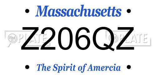 Z206QZ Massachusetts License Plate