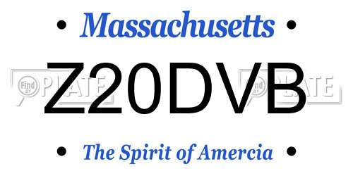 Z20DVB Massachusetts License Plate