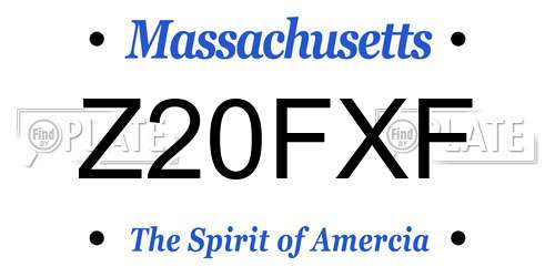 Z20FXF Massachusetts License Plate