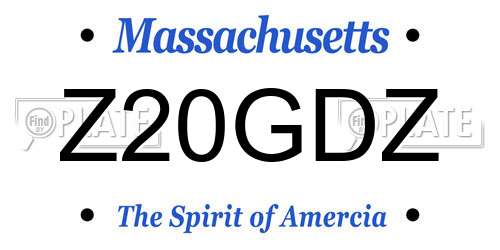 Z20GDZ Massachusetts License Plate