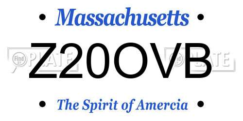 Z20OVB Massachusetts License Plate