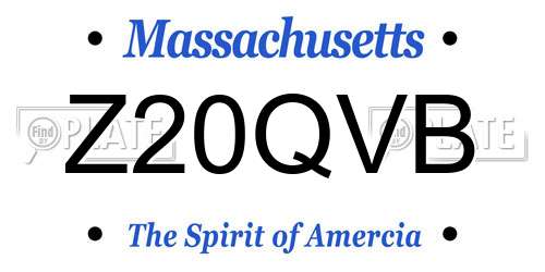 Z20QVB Massachusetts License Plate