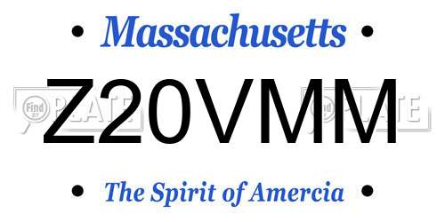 Z20VMM Massachusetts License Plate