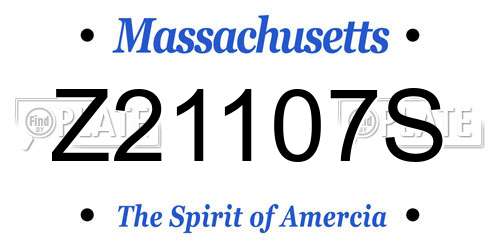 Z21107S Massachusetts License Plate