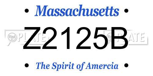 Z2125B Massachusetts License Plate