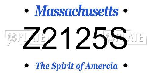 Z2125S Massachusetts License Plate