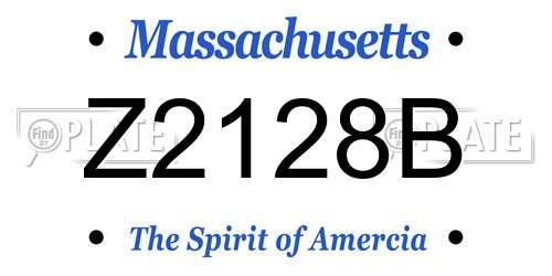 Z2128B Massachusetts License Plate