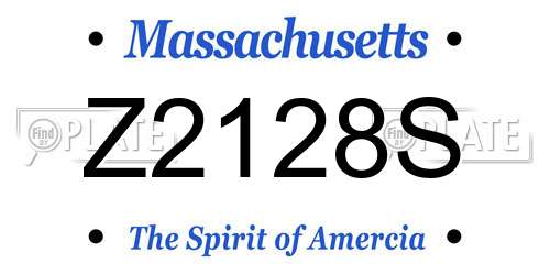 Z2128S Massachusetts License Plate