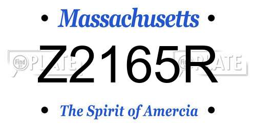 Z2165R Massachusetts License Plate