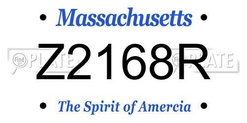 Z2168R Massachusetts License Plate