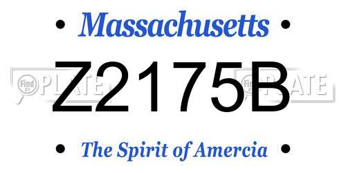 Z2175B Massachusetts License Plate