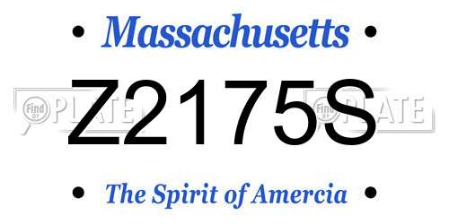 Z2175S Massachusetts License Plate