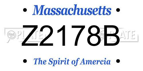 Z2178B Massachusetts License Plate