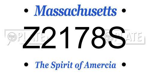 Z2178S Massachusetts License Plate