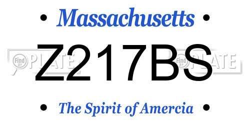 Z217BS Massachusetts License Plate