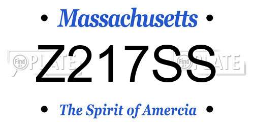 Z217SS Massachusetts License Plate