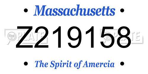 Z219158 Massachusetts License Plate