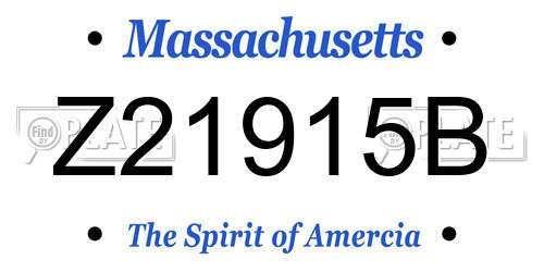 Z21915B Massachusetts License Plate