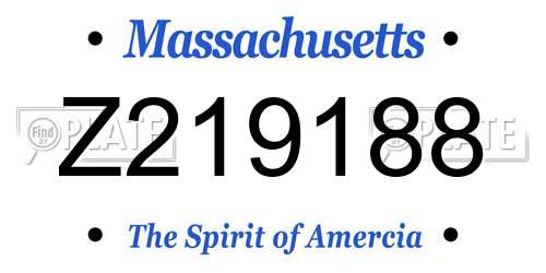 Z219188 Massachusetts License Plate