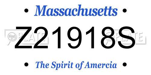 Z21918S Massachusetts License Plate