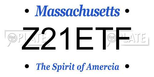 Z21ETF Massachusetts License Plate