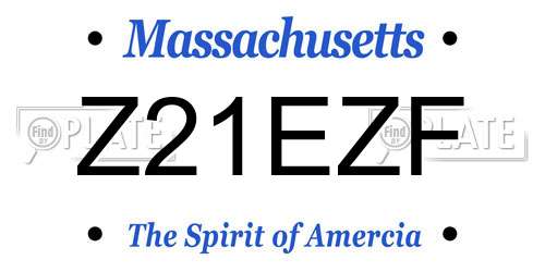 Z21EZF Massachusetts License Plate