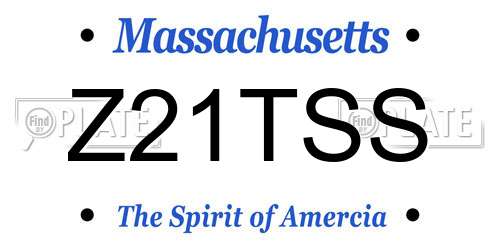 Z21TSS Massachusetts License Plate