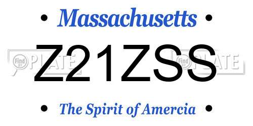 Z21ZSS Massachusetts License Plate