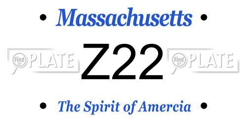 Z22 Massachusetts License Plate