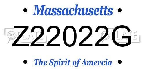 Z22022G Massachusetts License Plate