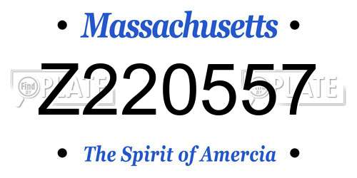 Z220557 Massachusetts License Plate