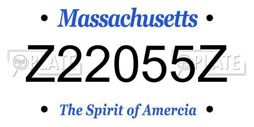 Z22055Z Massachusetts License Plate