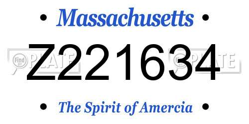 Z221634 Massachusetts License Plate